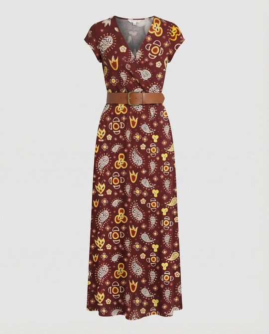 Boho Langes Maxikleid mit Blumenmuster für Sommer & Urlaub
