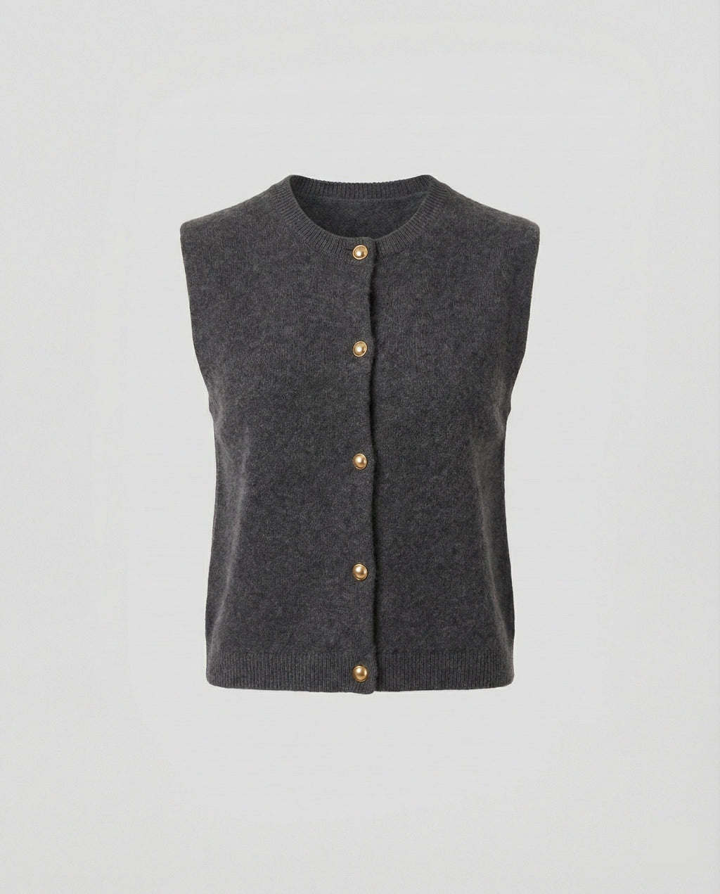 Damen Strickweste elegant mit Knopfverschluss