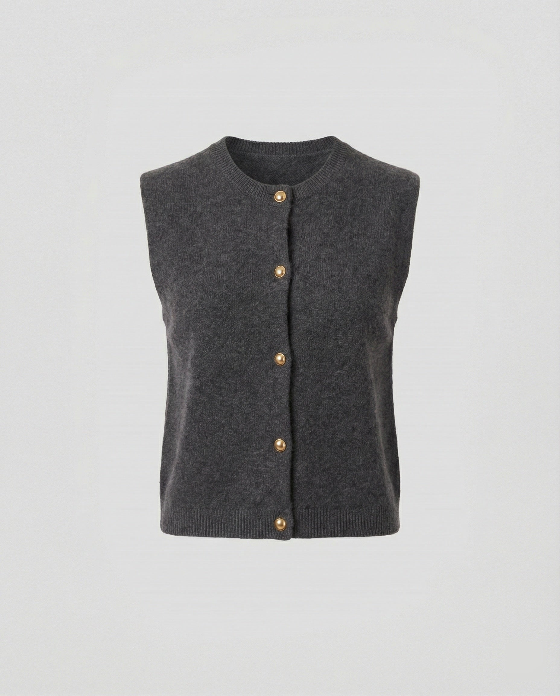 Damen Strickweste elegant mit Knopfverschluss
