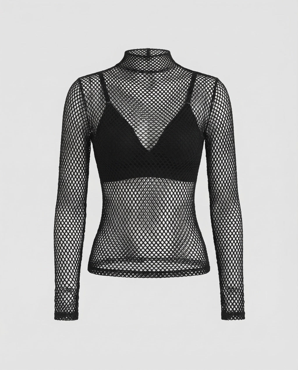 Damen Fischernetz-Longsleeve Daumenöffnungen