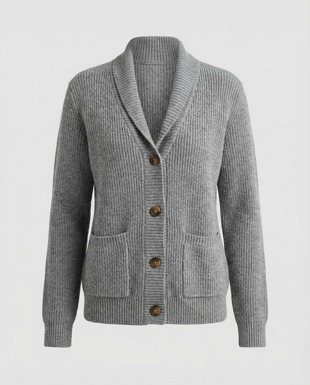 Strickjacke Damen lässig mit Knopfverschluss und großen Taschen