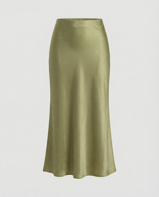 Damen Longskirt aus glattem Satin von
