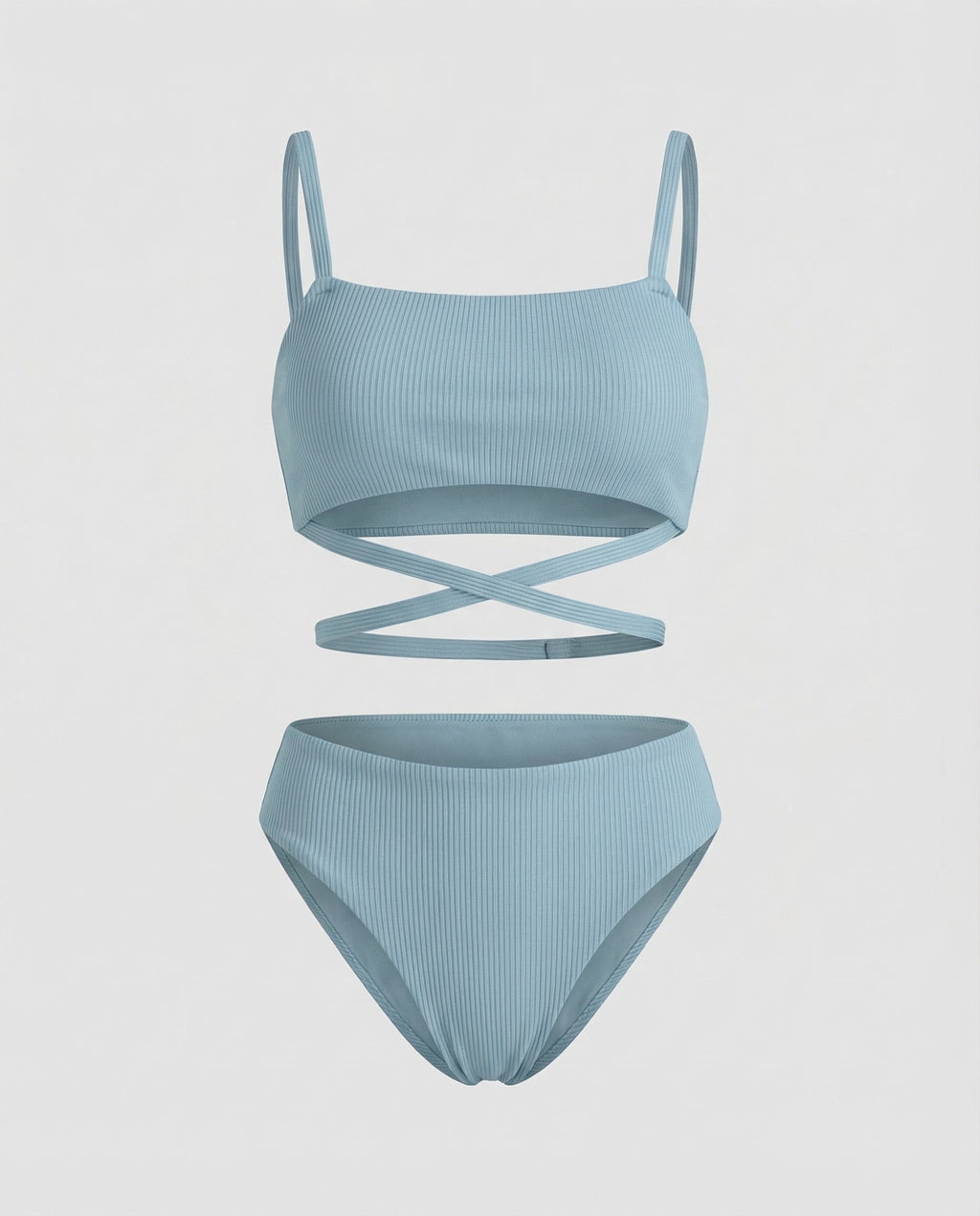 Damen Bandeau-Bikini-Set Wickelstreifen