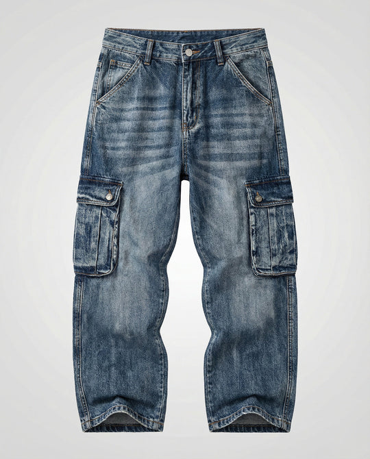 Herren Cargo Jeans weit mit Taschen