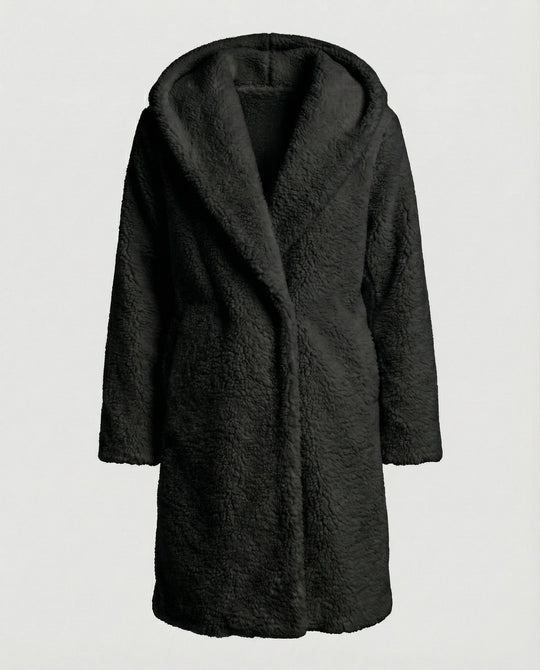 Kuschelweicher Kapuzen Teddy Mantel Damen