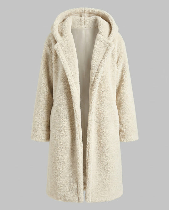 Kuschelweicher Kapuzen Teddy Mantel Damen