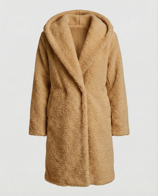 Kuschelweicher Kapuzen Teddy Mantel Damen