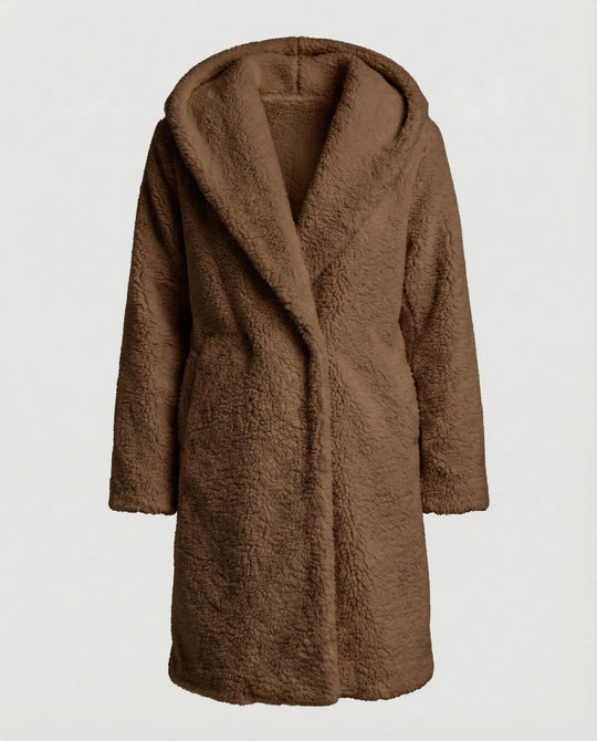 Kuschelweicher Kapuzen Teddy Mantel Damen