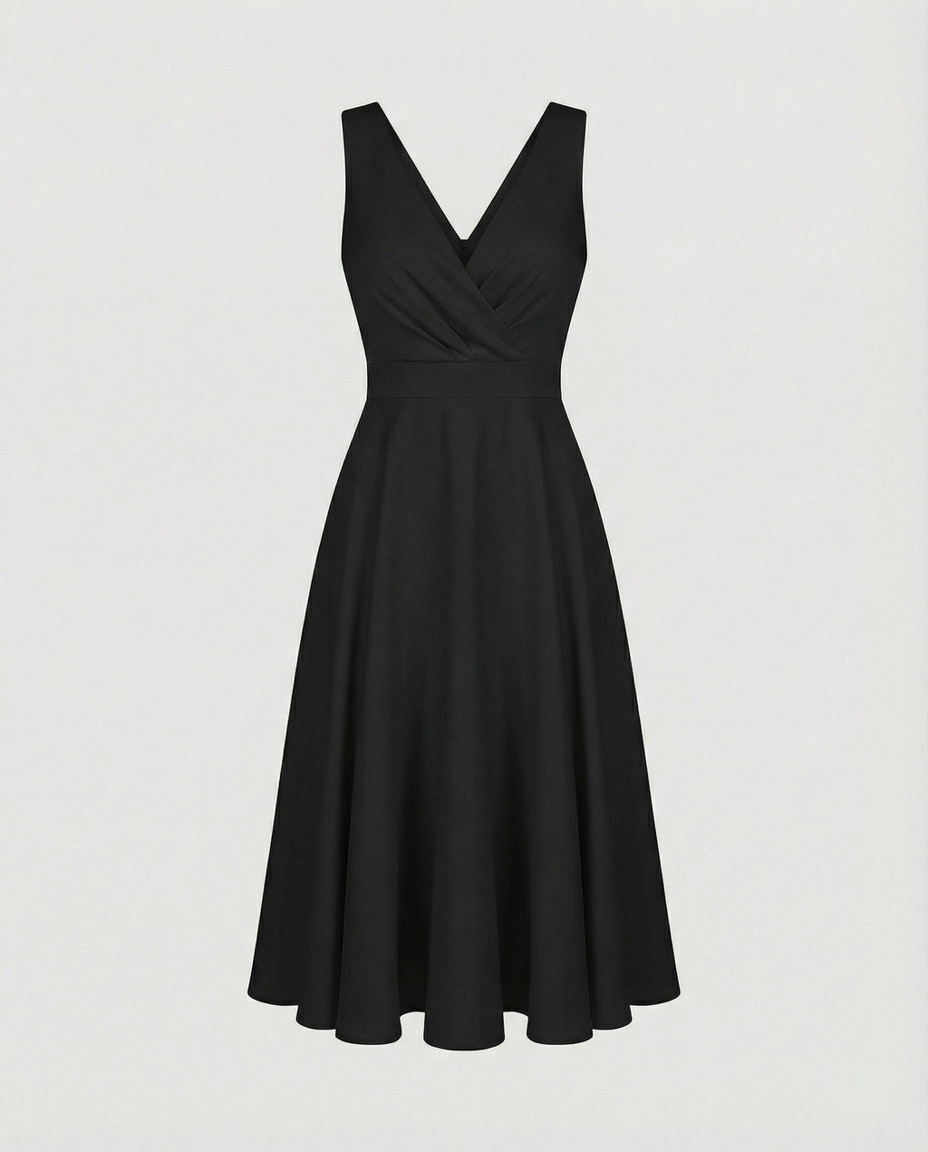 Midi-Kleid in A-Linie, Reißverschluss, Riemen, V-Ausschnitt, ärmellos, elegant, für Damen, Cocktailparty