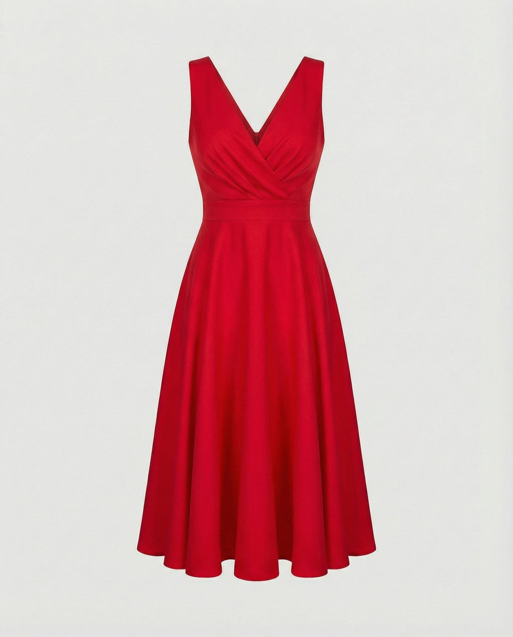 Midi-Kleid in A-Linie, Reißverschluss, Riemen, V-Ausschnitt, ärmellos, elegant, für Damen, Cocktailparty
