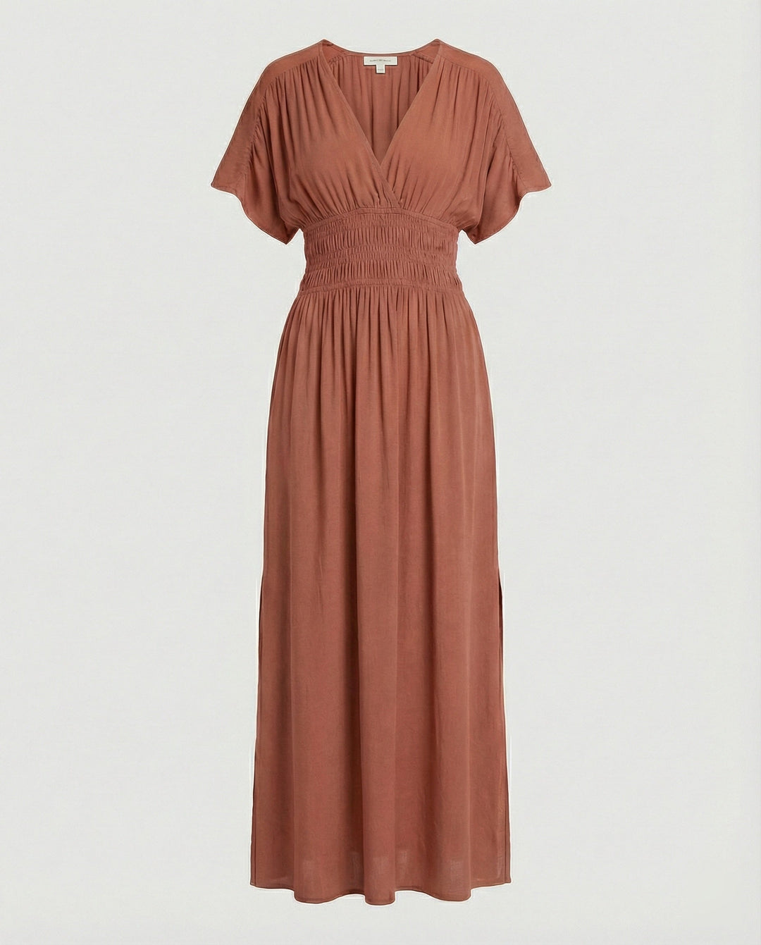 Damen Maxikleid Sommer V-Ausschnitt Schlitz
