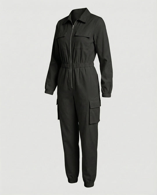 Damen Jumpsuit Elegant mit Cargo Taschen