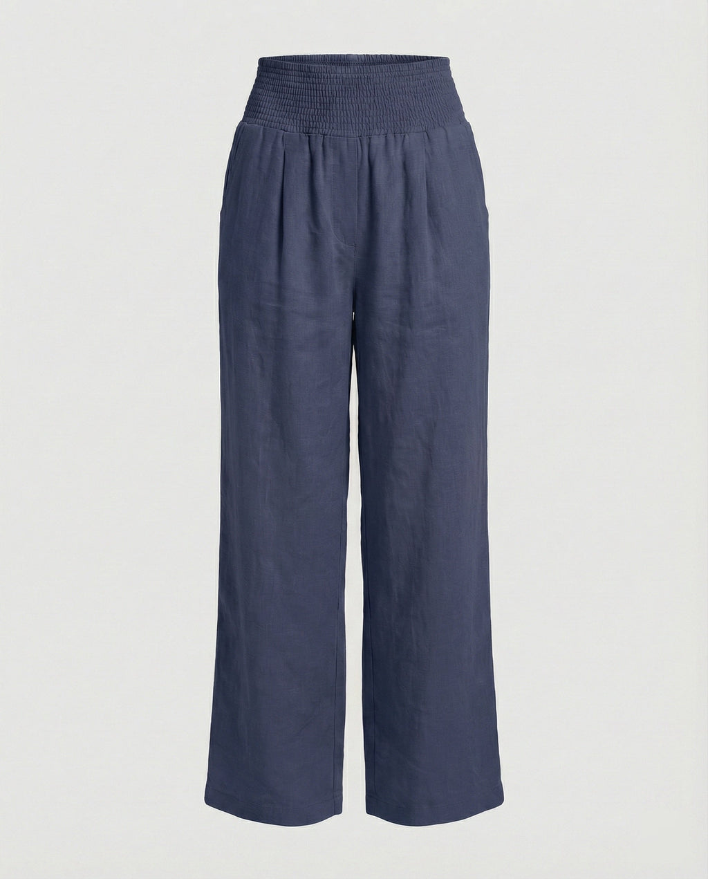 Damen Luftige Leinenhose mit elastischem Bund und Weitschnitt
