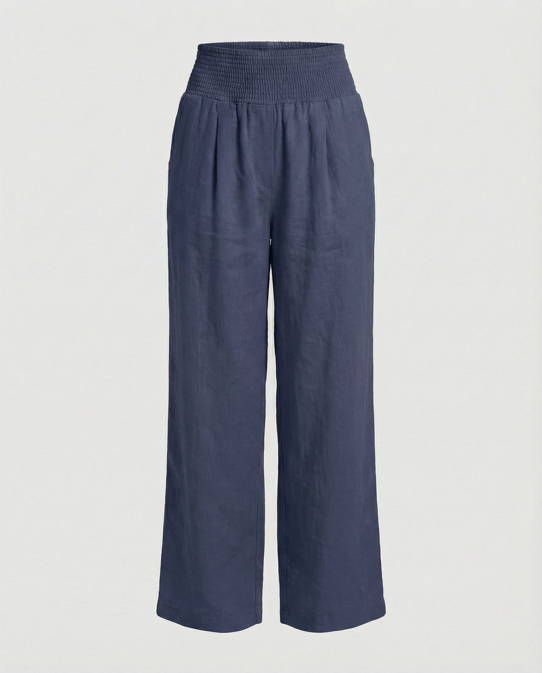 Damen Luftige Leinenhose mit elastischem Bund und Weitschnitt