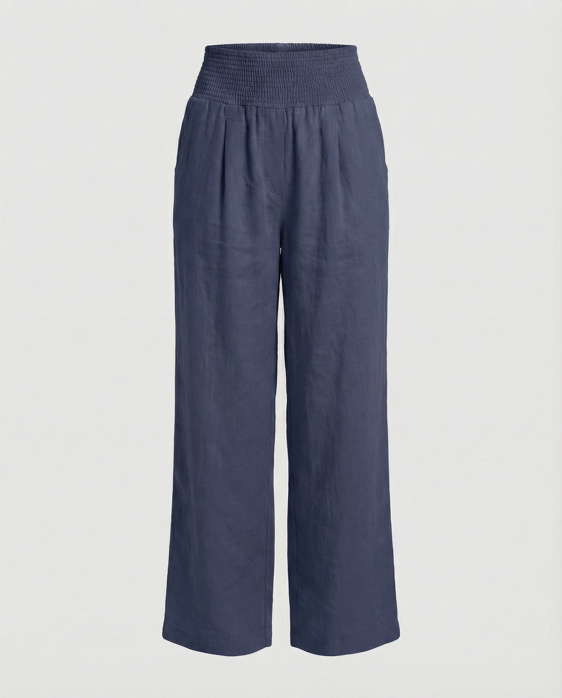 Damen Luftige Leinenhose mit elastischem Bund und Weitschnitt
