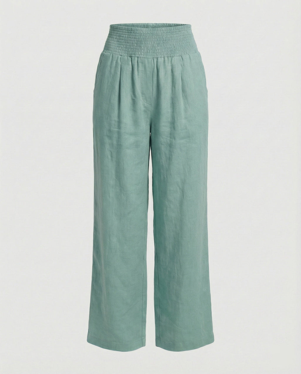 Damen Luftige Leinenhose mit elastischem Bund und Weitschnitt
