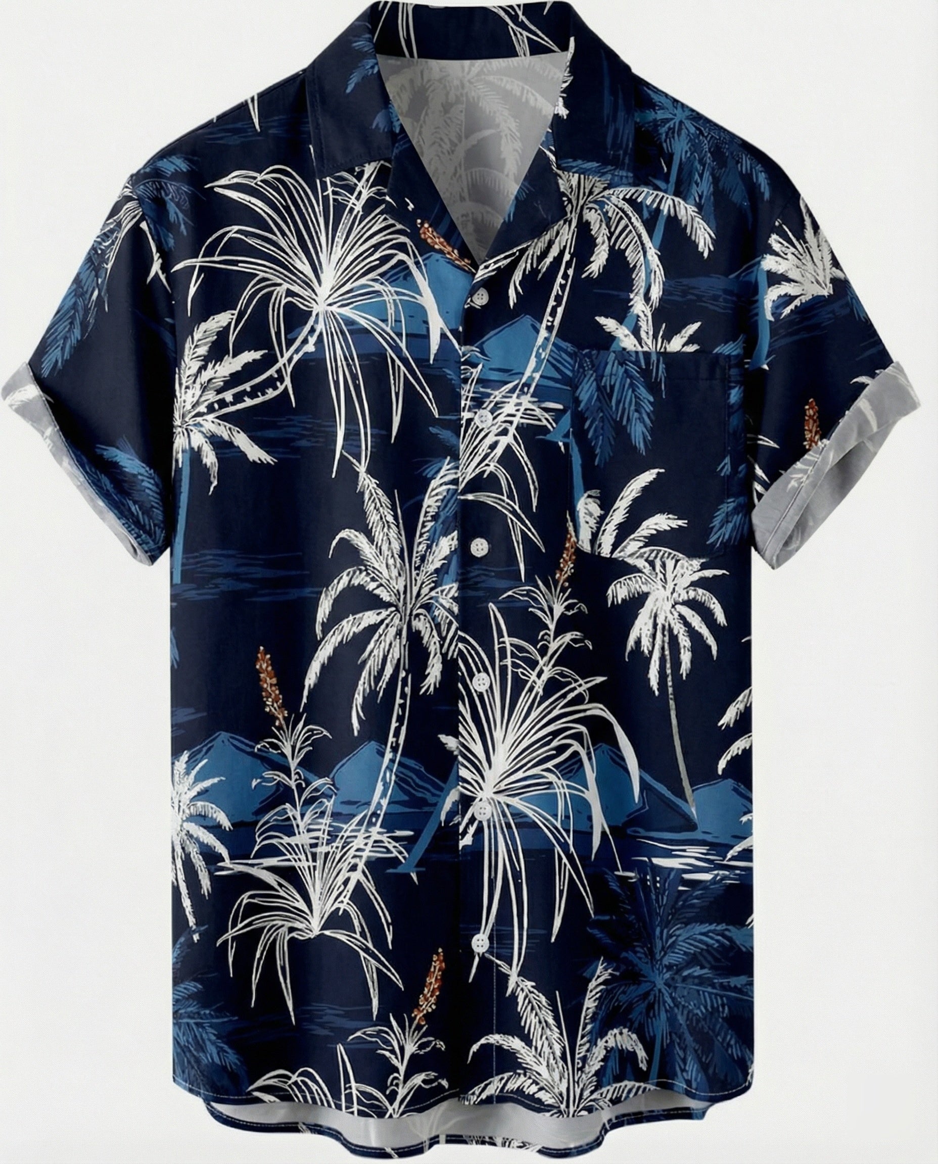 Kurzarm Hawaiihemd Herren Palmenprint