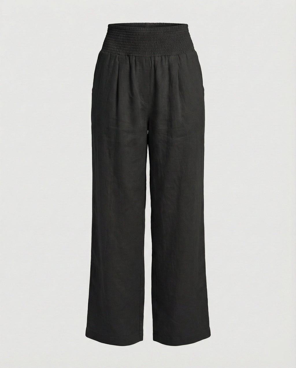 Damen Luftige Leinenhose mit elastischem Bund und Weitschnitt