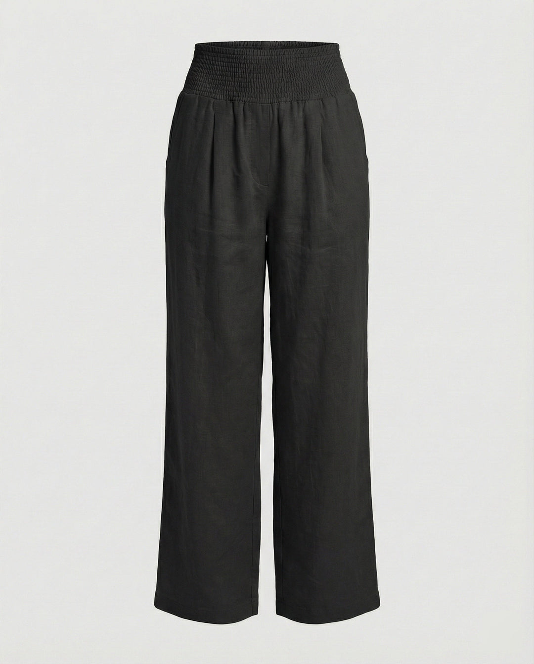 Damen Luftige Leinenhose mit elastischem Bund und Weitschnitt