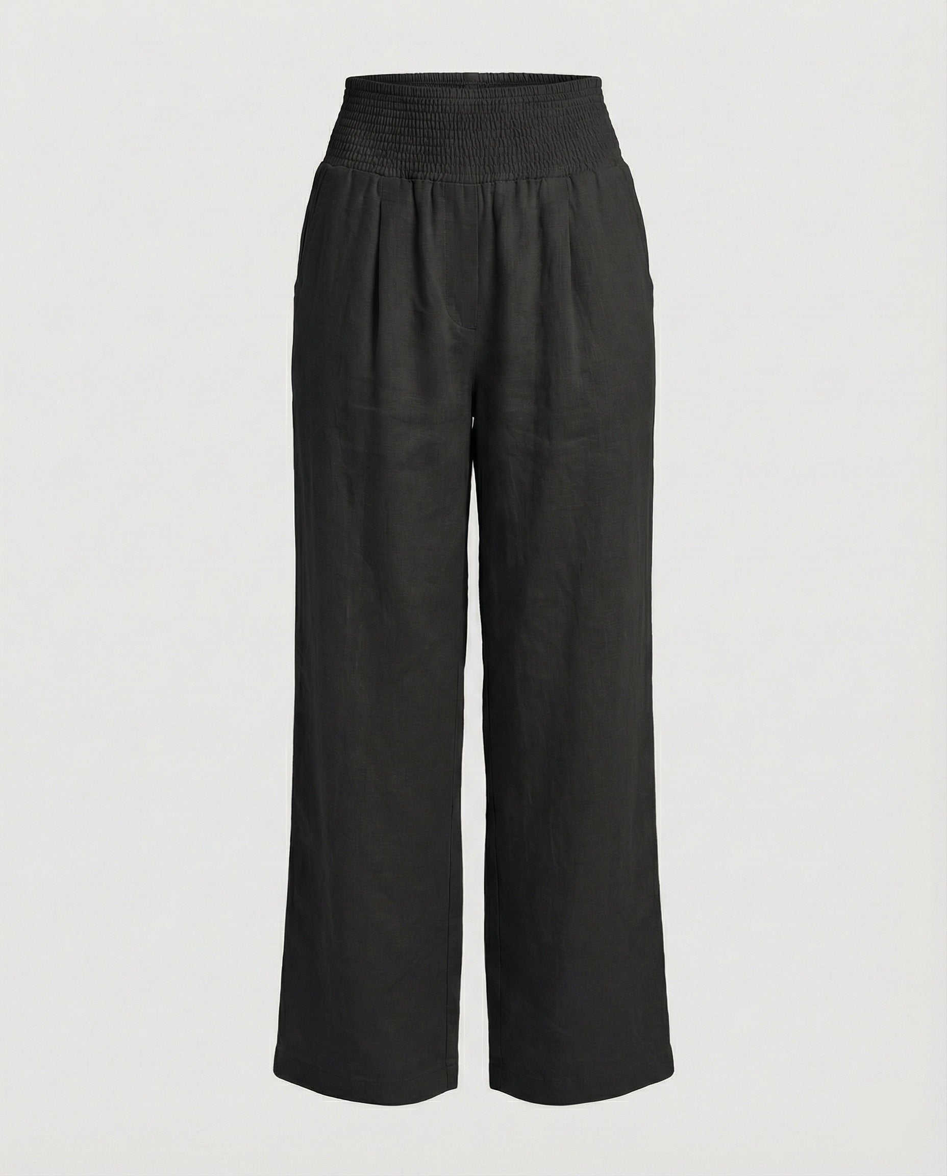 Damen Luftige Leinenhose mit elastischem Bund und Weitschnitt