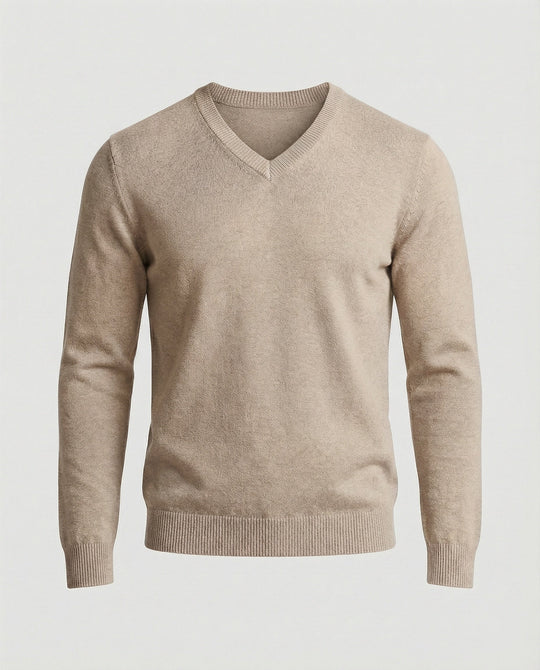 Herren V-Ausschnitt Feinstrickpullover