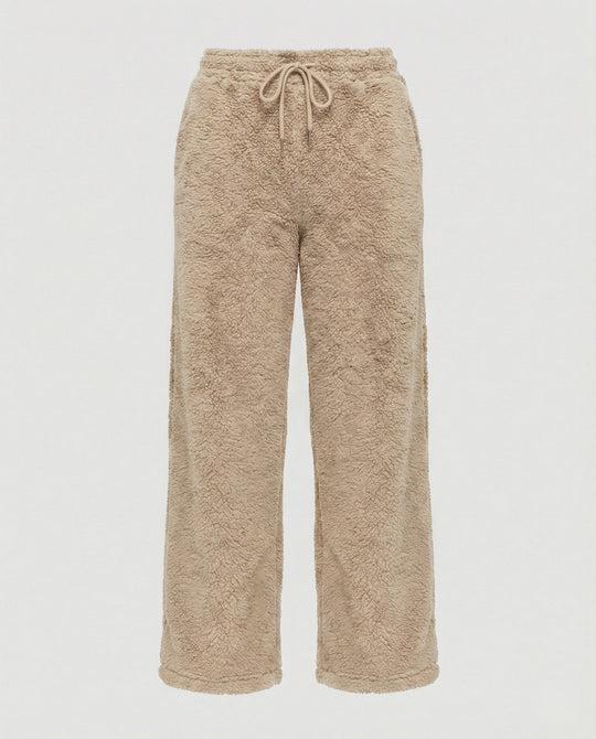 Damen kuschelige Fleece-Hose mit weitem Schnitt