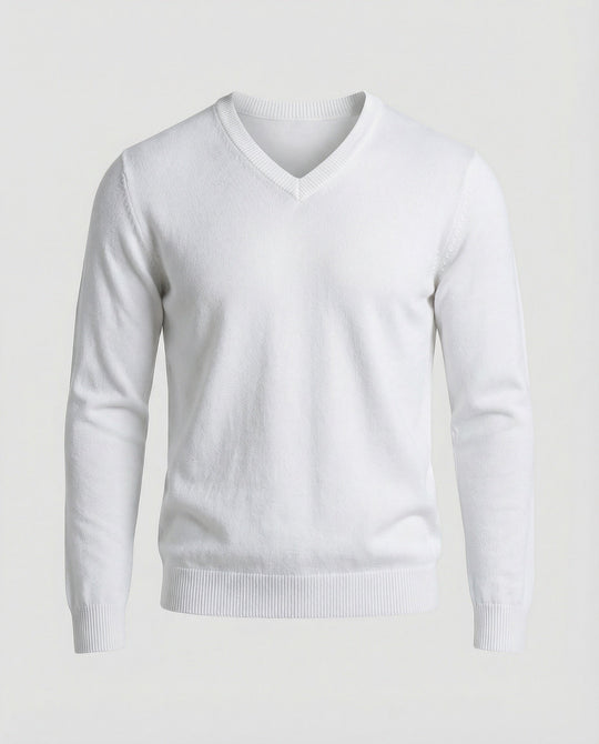 Herren V-Ausschnitt Feinstrickpullover