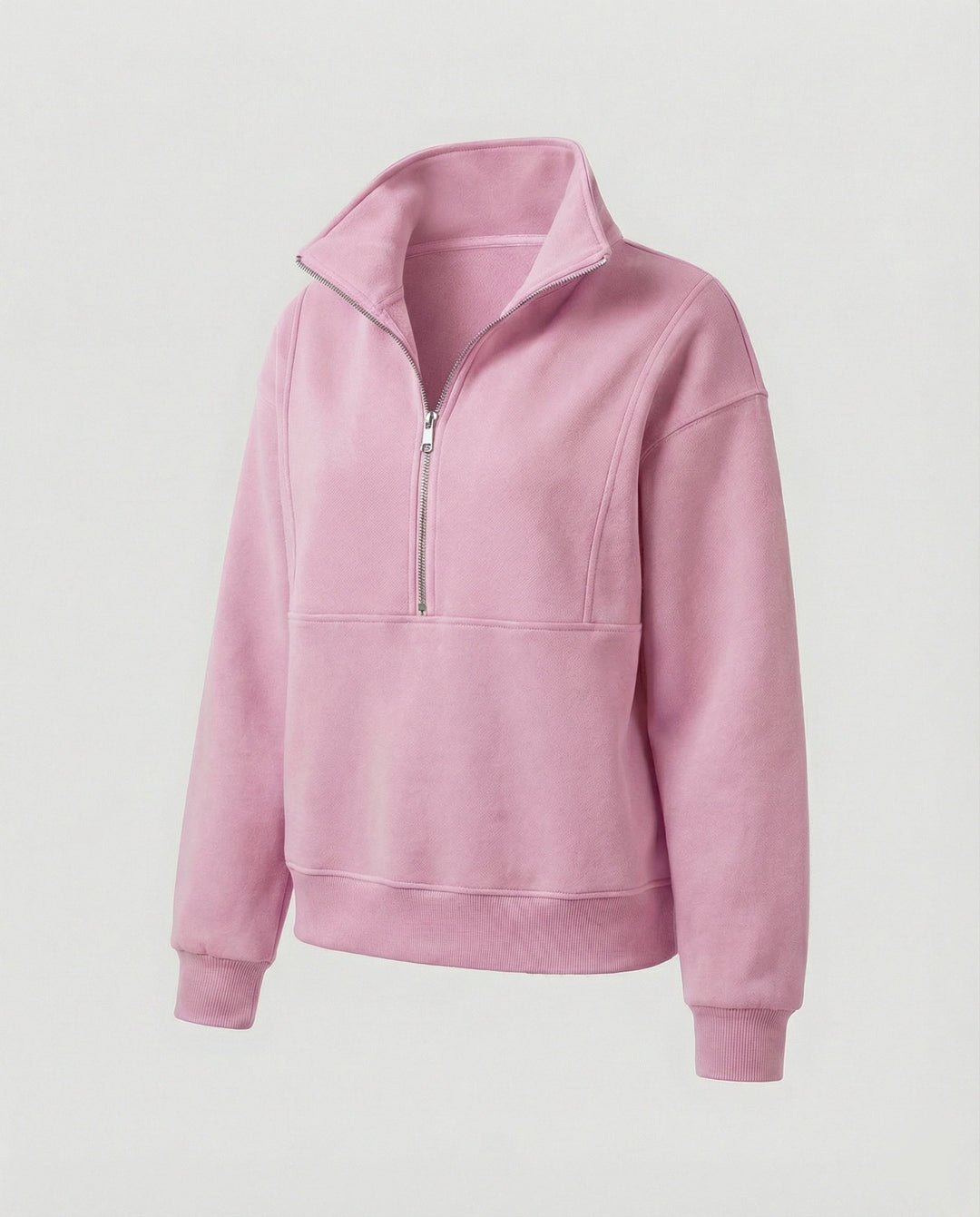 Jogginganzug Damen sportlich elegant mit Oversize-Hoodie und hohem Kragen