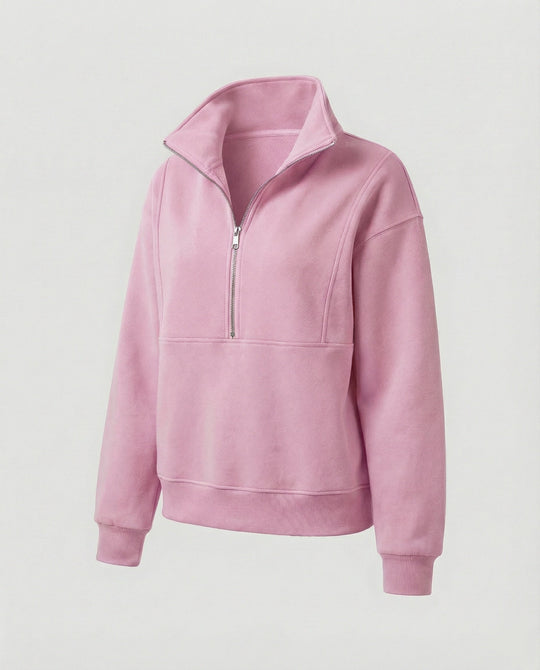 Jogginganzug Damen sportlich elegant mit Oversize-Hoodie und hohem Kragen