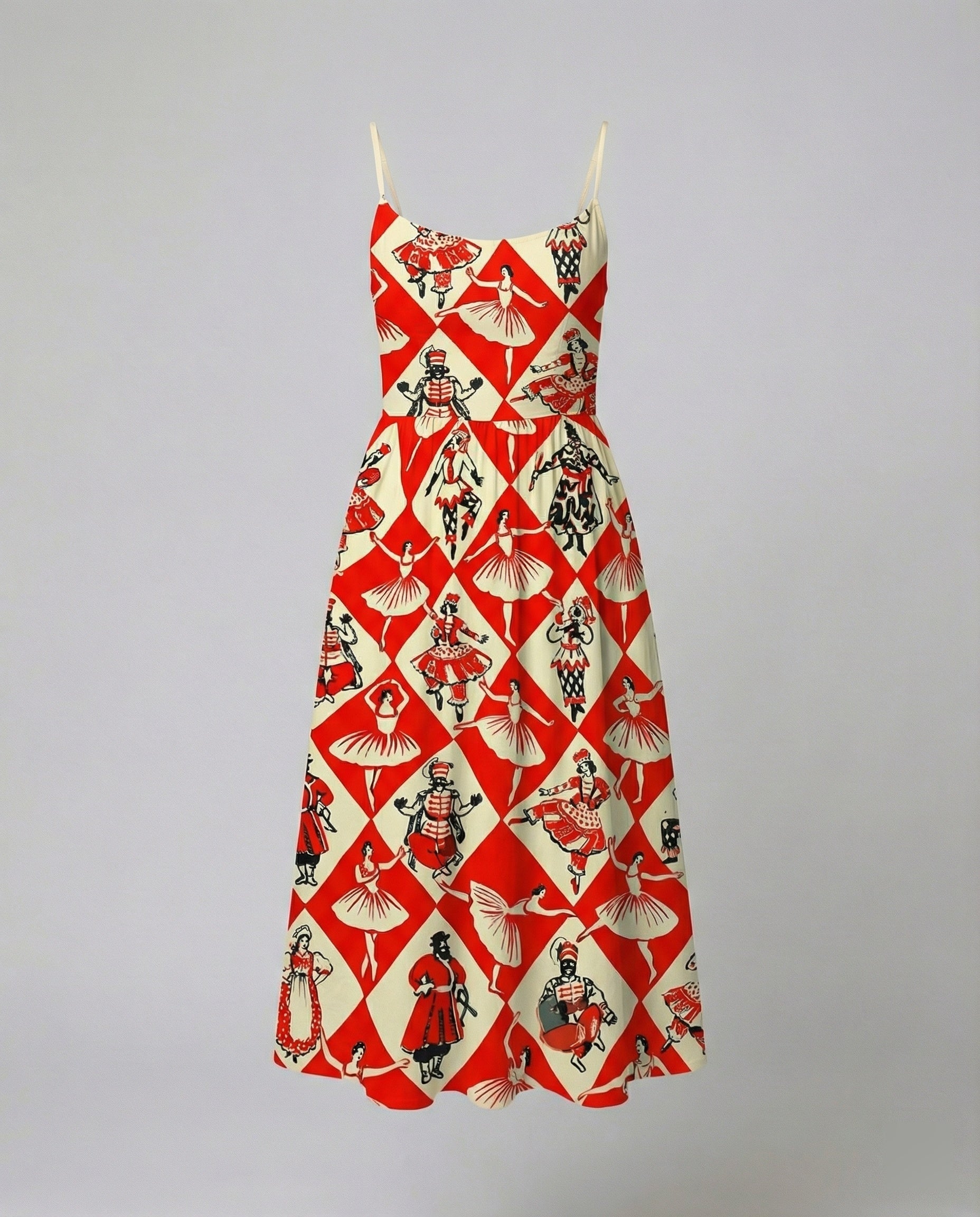 Einfarbiges Kleid mit U-Ausschnitt und Strapsen