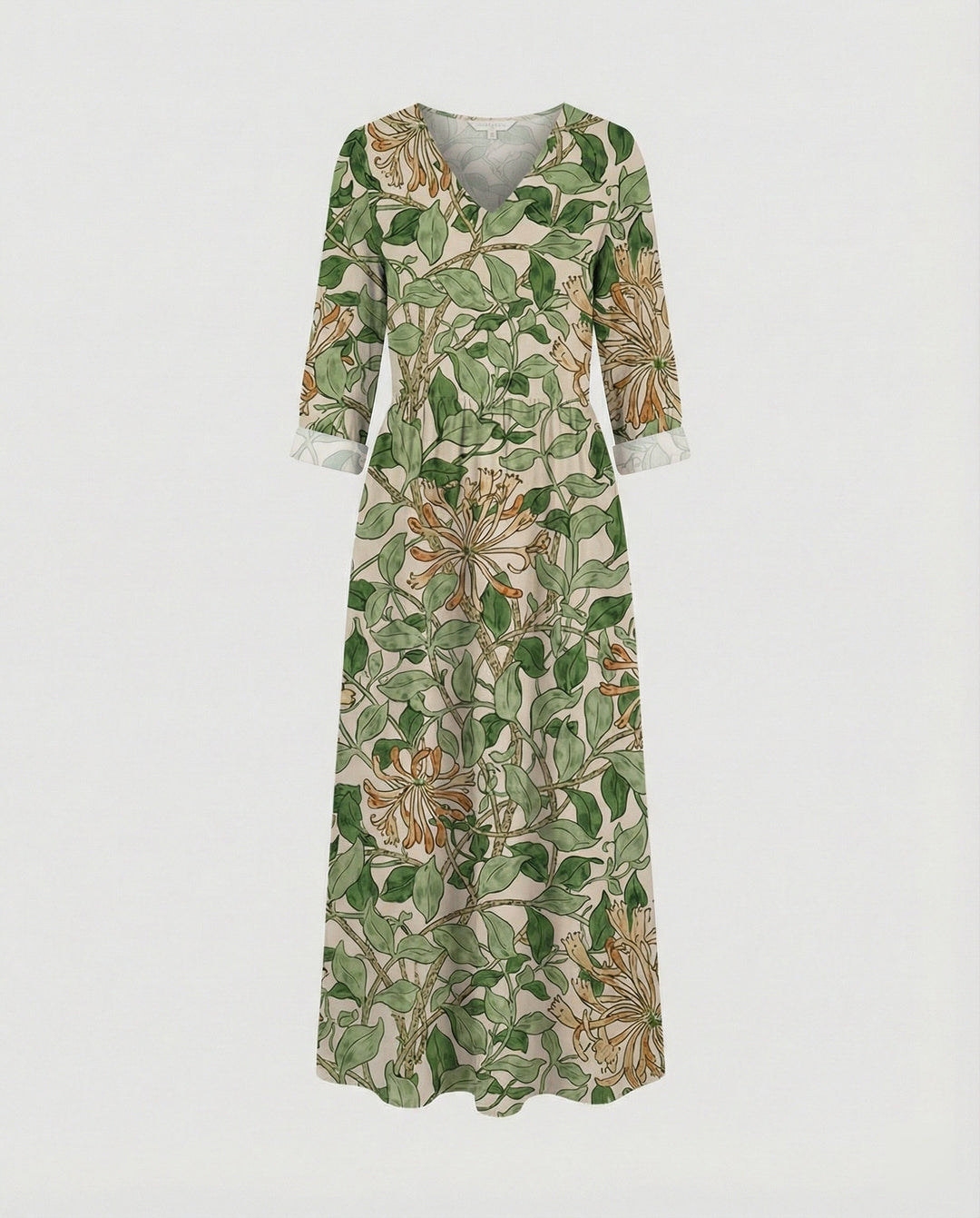 Damen Boho Maxikleid Sommer Leinenoptik