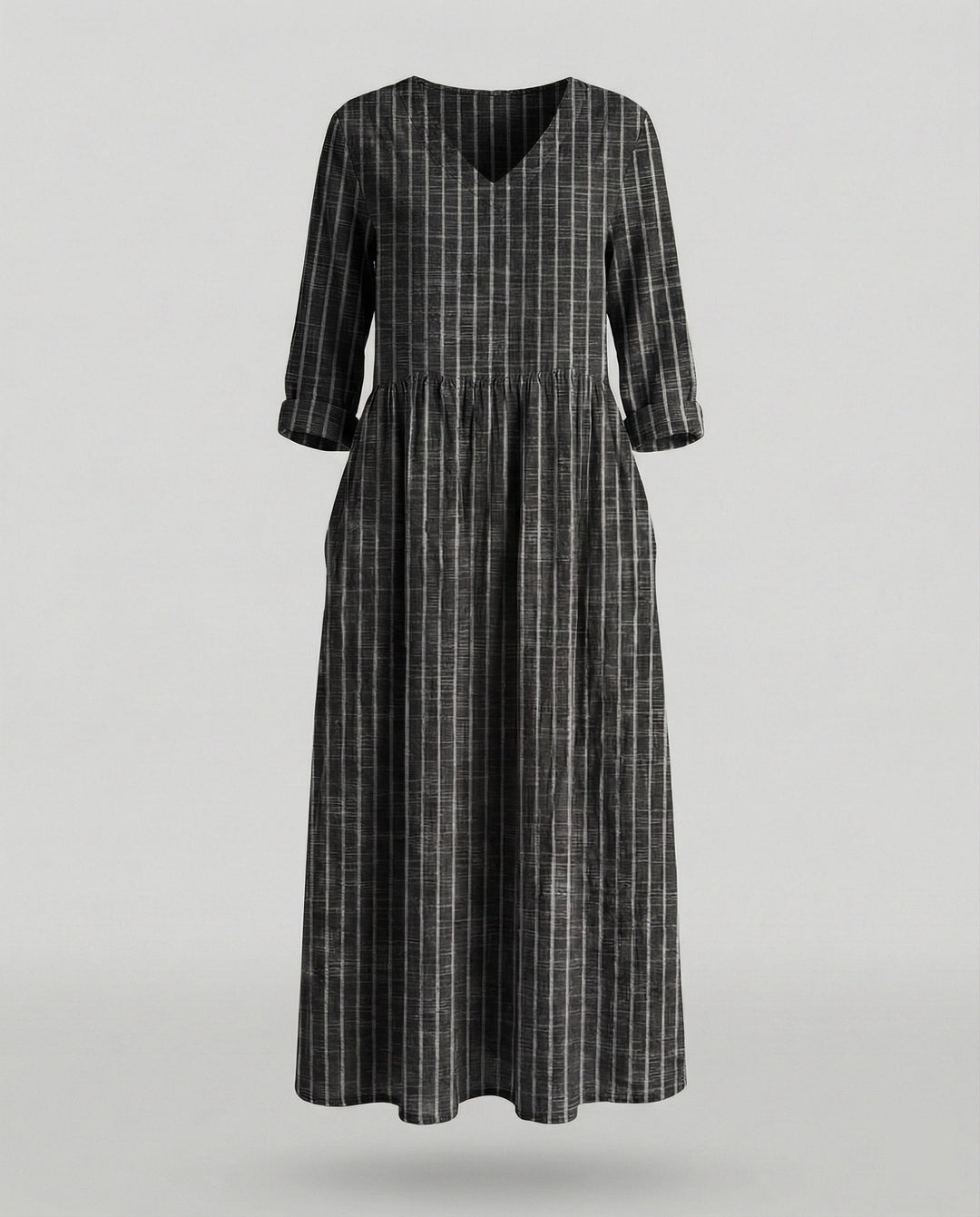 Damen Boho Maxikleid Sommer Leinenoptik