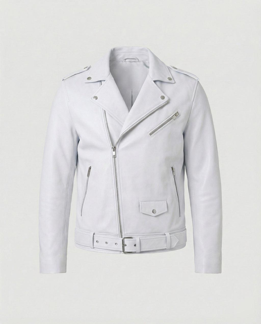 Herren Bikerjacke Kunstleder tailliert