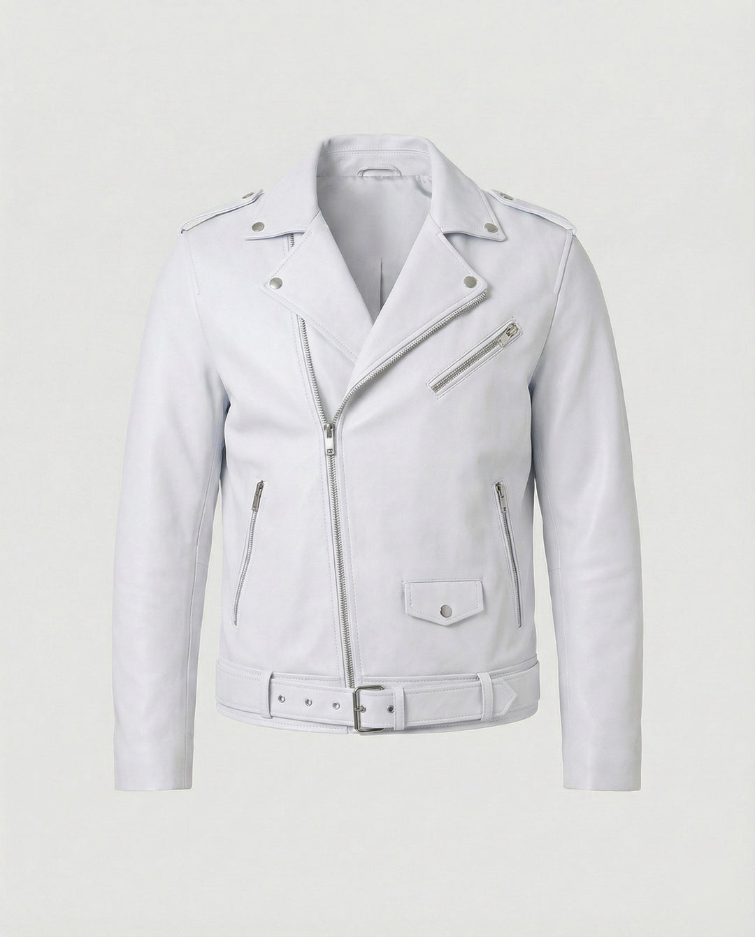 Herren Bikerjacke Kunstleder tailliert