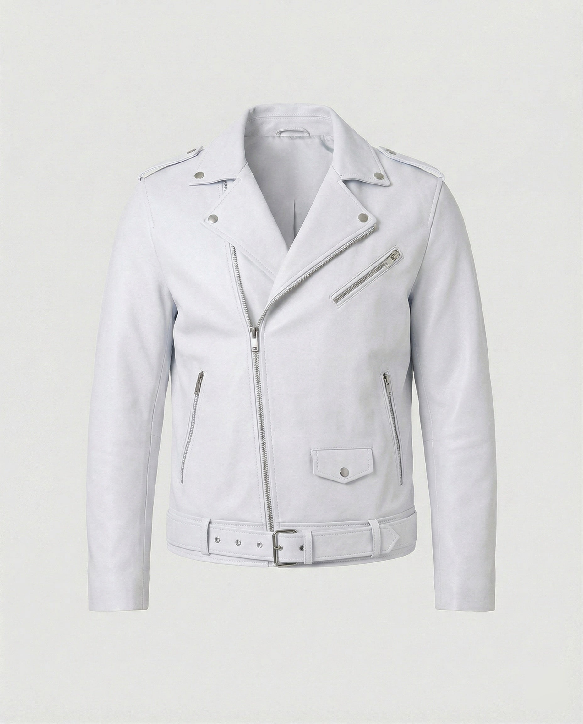 Herren Bikerjacke Kunstleder tailliert