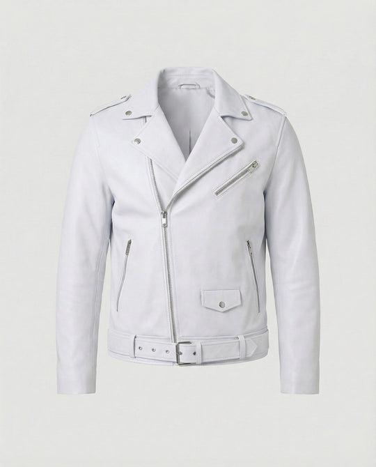 Herren Bikerjacke Kunstleder tailliert