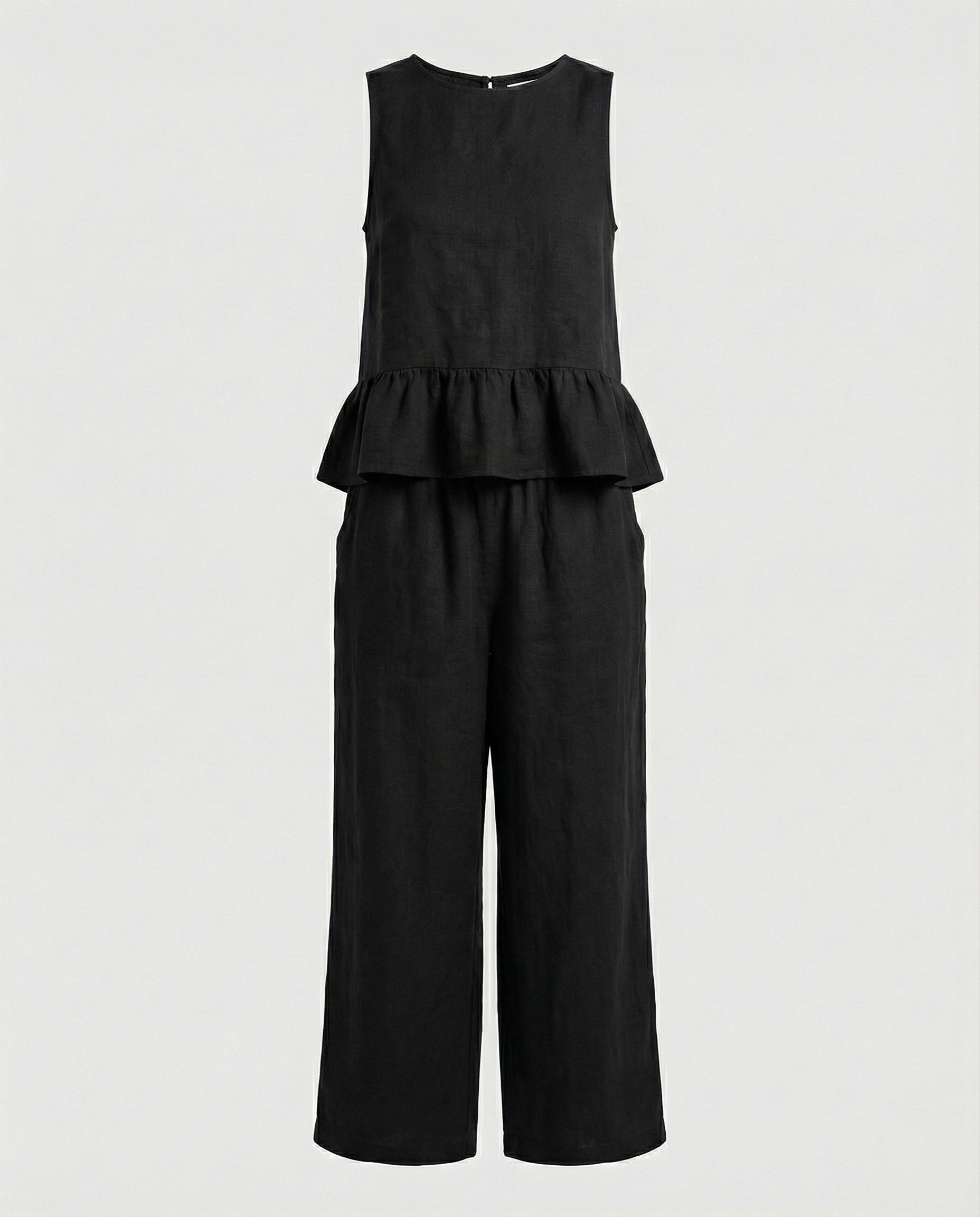 Damen Zweiteiler Set Volanttop & Palazzohose