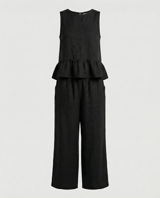 Damen Zweiteiler Set Volanttop & Palazzohose
