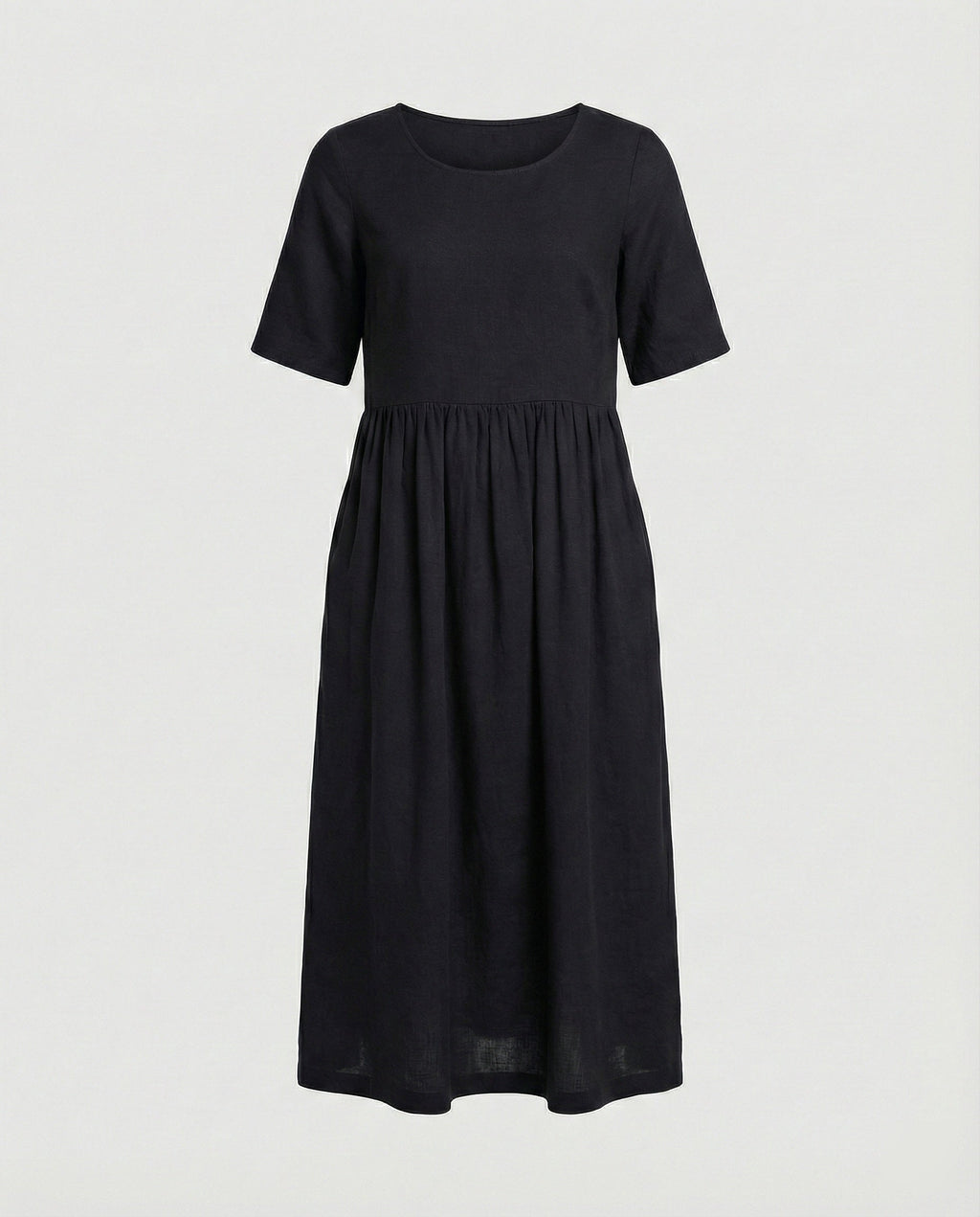 Freizeitkleid Damen Midikleid Leinenoptik