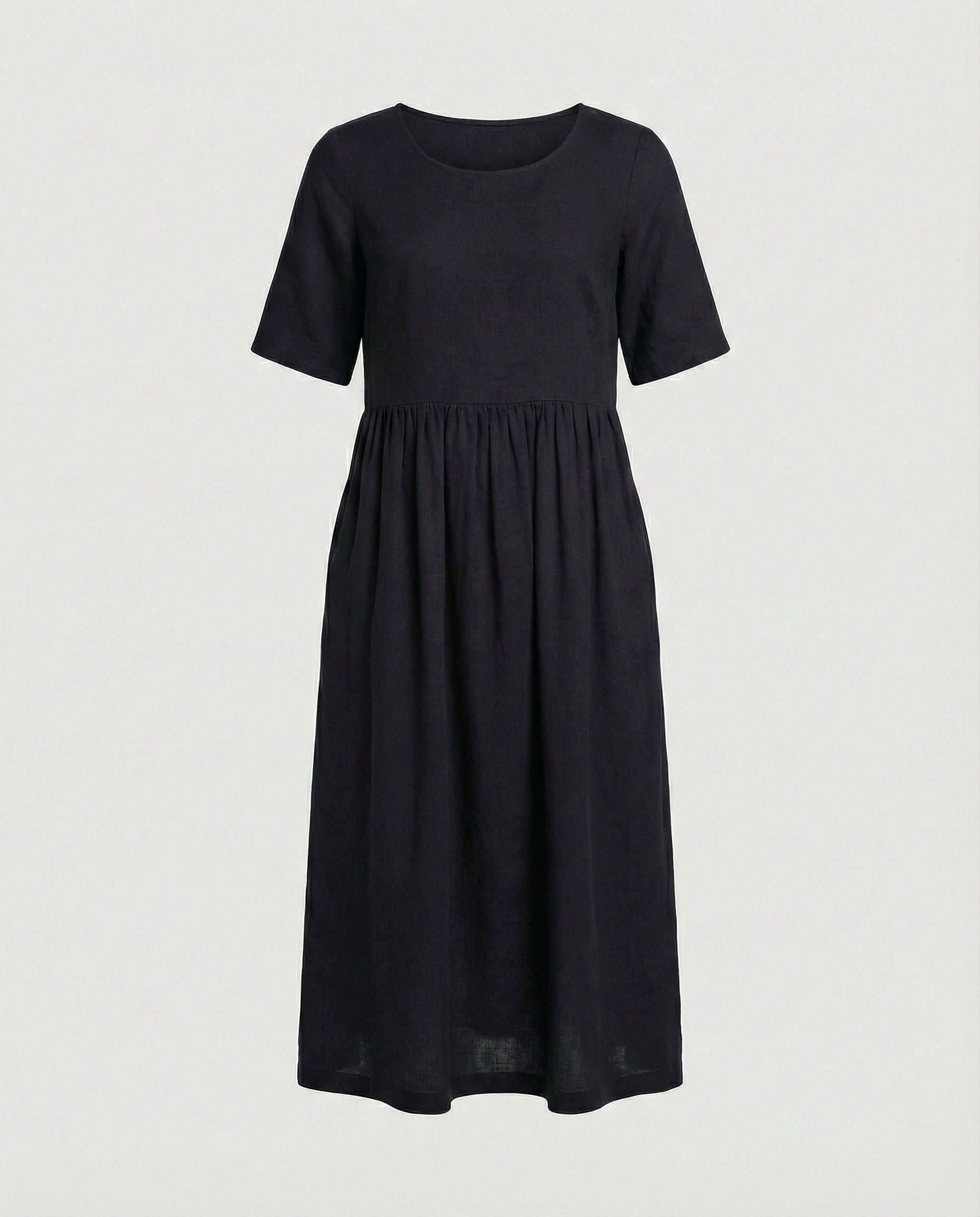 Freizeitkleid Damen Midikleid Leinenoptik