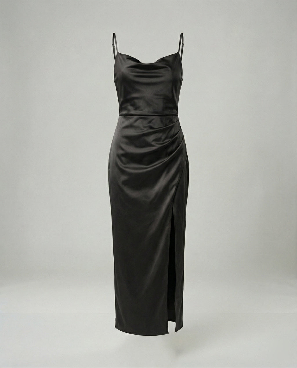 Satin Abendkleid Mit Wasserfallausschnitt Damen