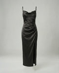 Satin Abendkleid Mit Wasserfallausschnitt Damen