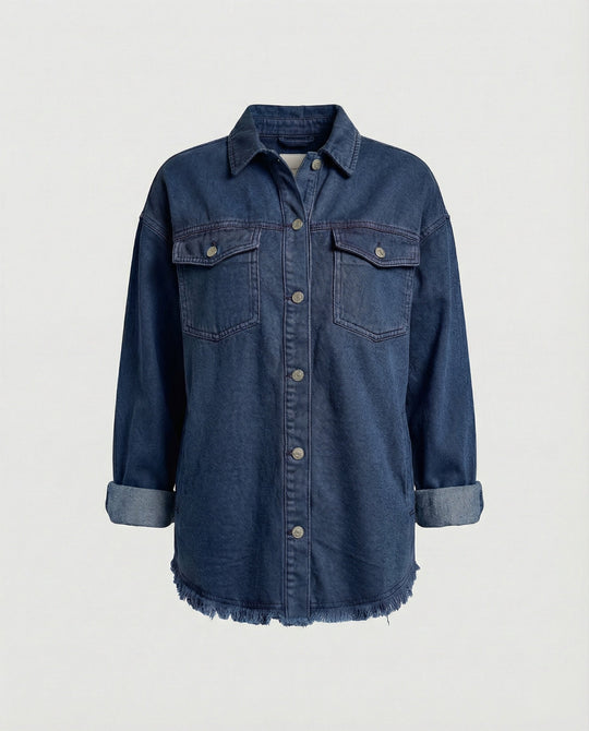 Damen Langarmhemd Jeansjacke Stil