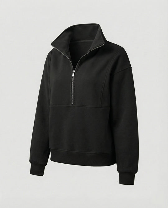 Jogginganzug Damen sportlich elegant mit Oversize-Hoodie und hohem Kragen