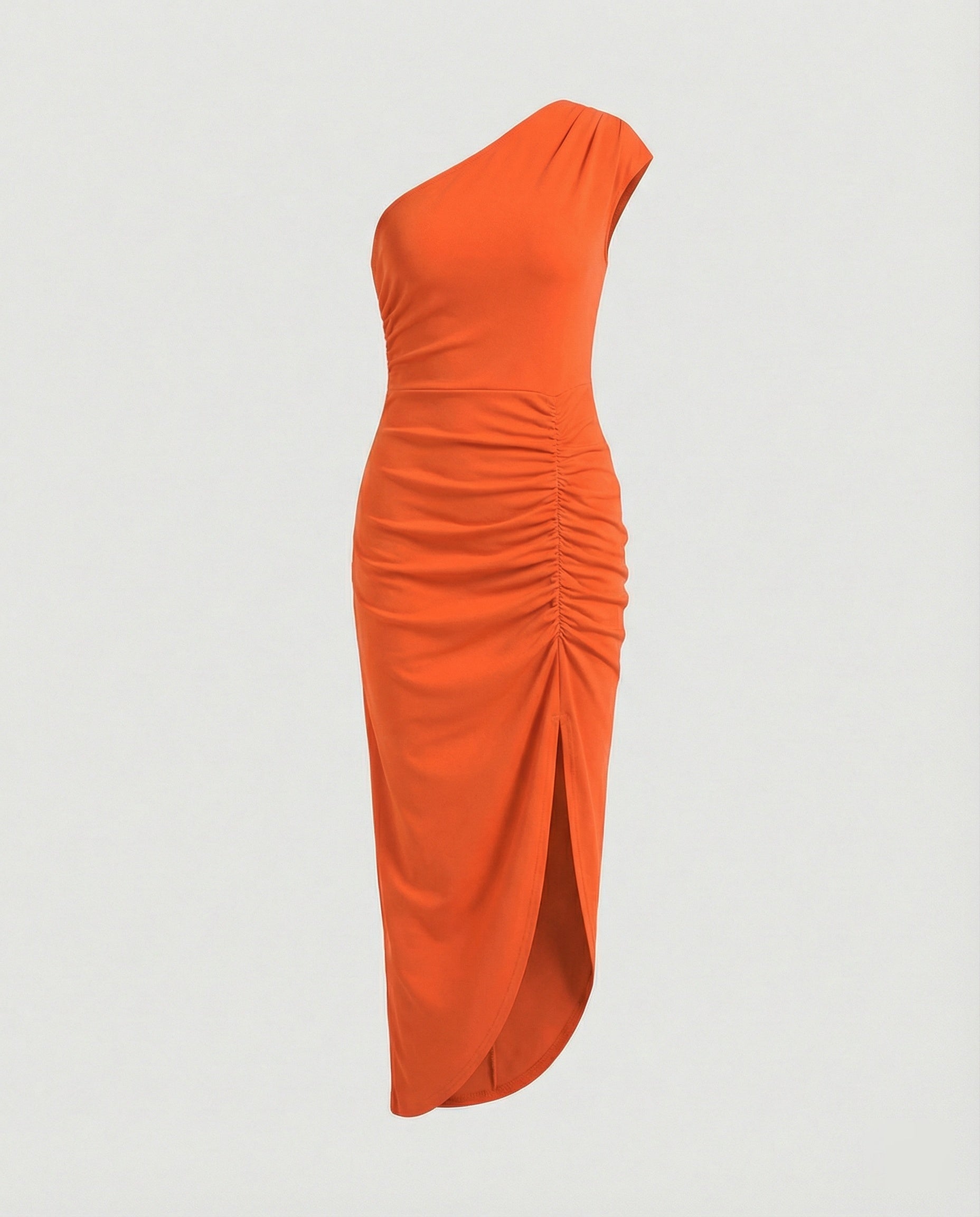 Damen Maxikleid Ein-Schulter mit Schlitz