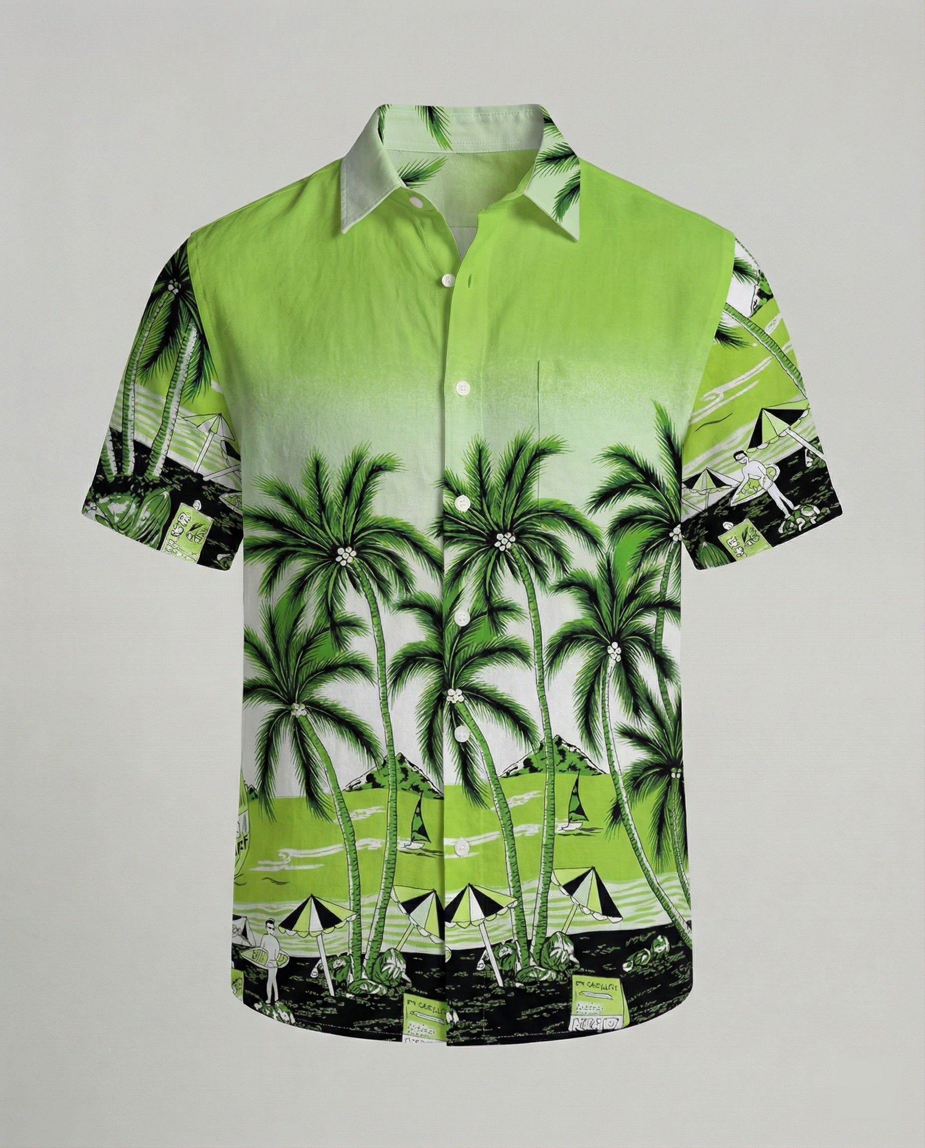 Kurzarm Hawaiihemd Herren Palmenprint
