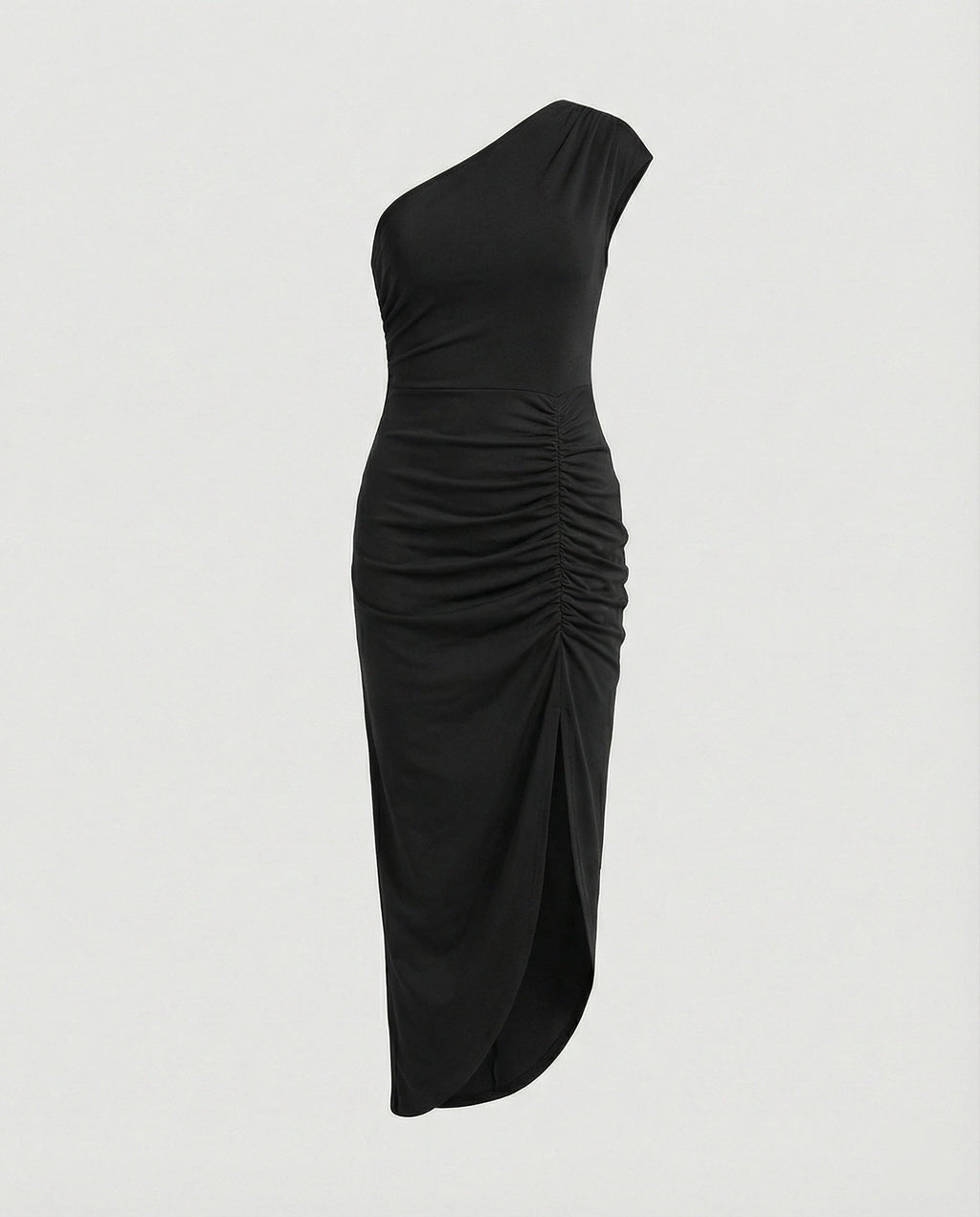 Damen Maxikleid Ein-Schulter mit Schlitz