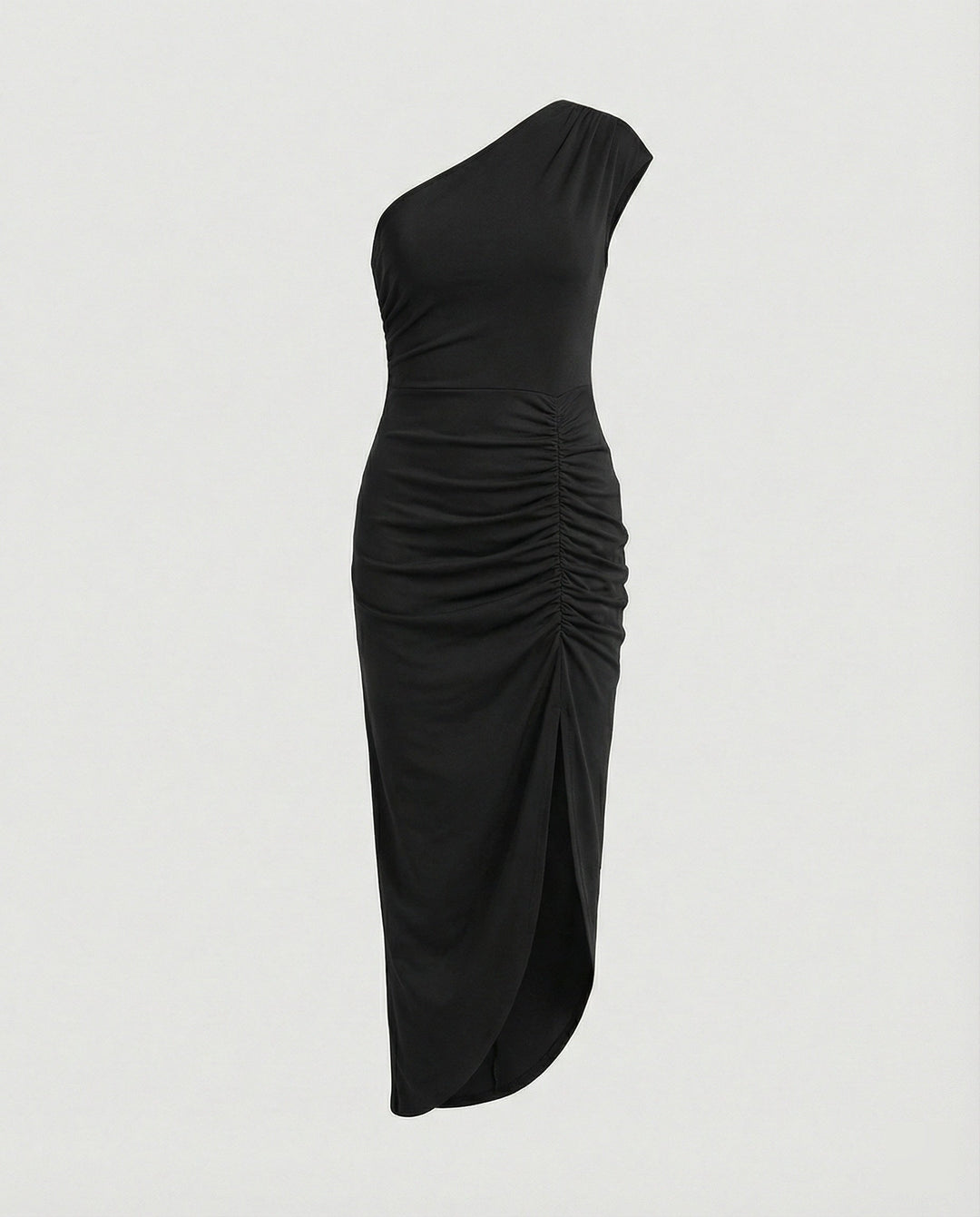 Damen Maxikleid Ein-Schulter mit Schlitz
