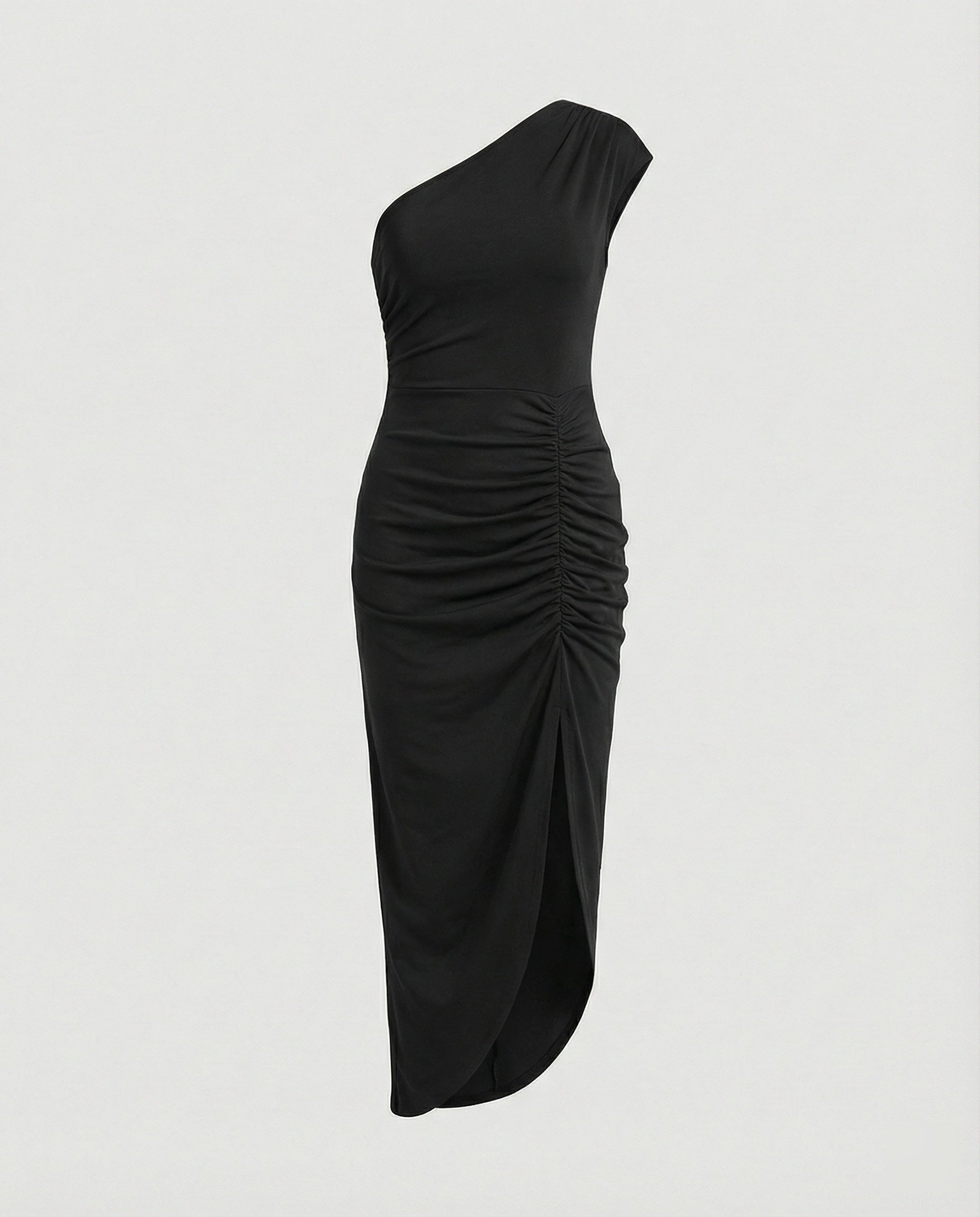 Damen Maxikleid Ein-Schulter mit Schlitz