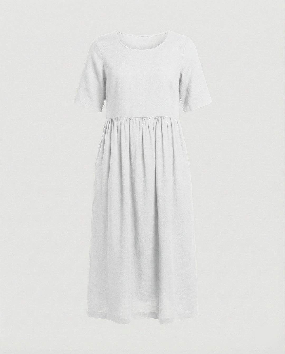 Freizeitkleid Damen Midikleid Leinenoptik